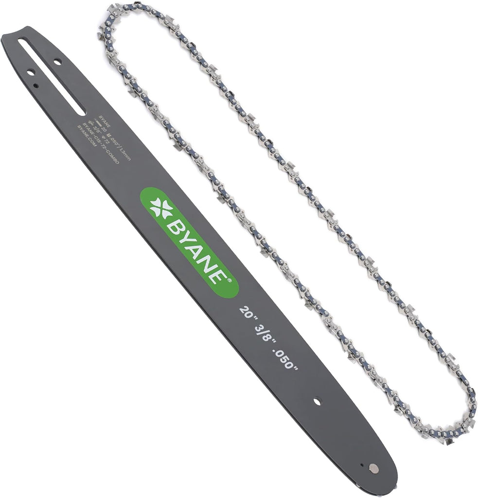 20 Inch CarbideCut Chainsaw Bar and Chain Combo for Husqvarna, 3/8" Pitch, 050" Gauge, 72 Drive Links Fits Husqvarna 455, 455 Rancher 460 Rancher 570, Poulan PP5020AV PR5020, and More - E72 584271
