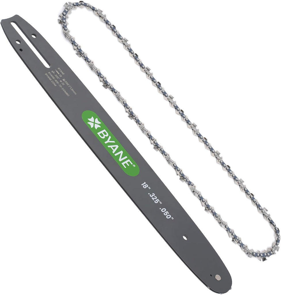 18 Inch CarbideCut Chainsaw Bar and Chain Combo, .325" Pitch, 050" Gauge, 72 Drive Links Fits Husqvarna 435, 440, 545, 345, 350, 51, 55 RANCHER, Oregon M72 584408 36892 and More