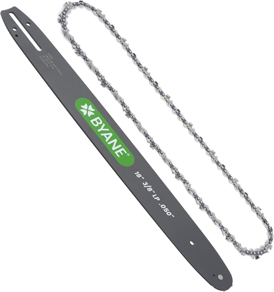 18 Inch CarbideCut Chainsaw Bar and Chain Combo, 3/8" LP Pitch, 050" Gauge, 62 Drive Links Replace Oregon S62, 39272, Fits Echo Ego Poulan Greenworks Kobalt Husqvarna Ryobi and More