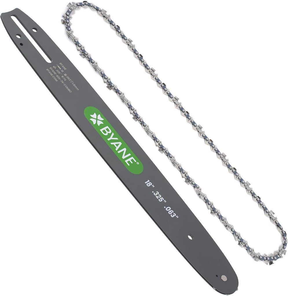 18 Inch CarbideCut Chainsaw Bar and Chain Combo, .325" Pitch, 063" Gauge, 74 Drive Links Fits Stihl MS271 Farm Boss, MS291, MS311, Oregon L74, 105670 and More