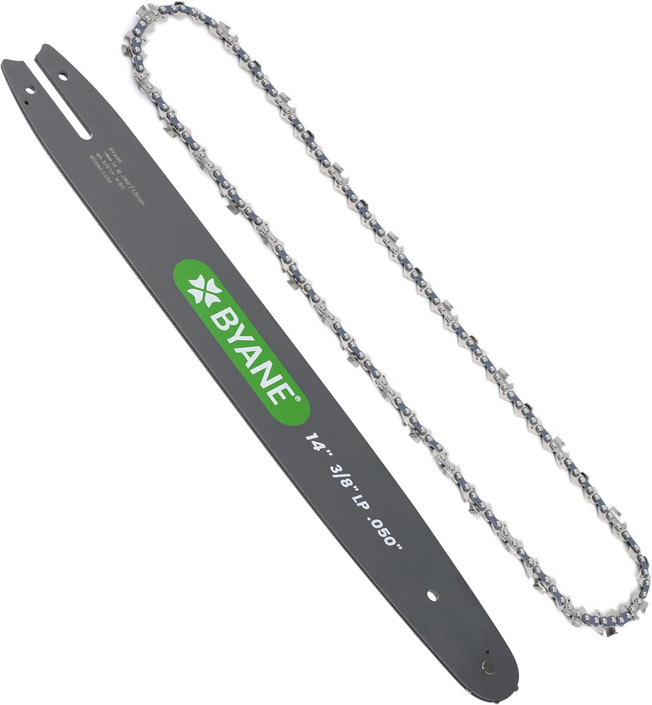 14 Inch CarbideCut Chainsaw Bar and Chain Combo, 3/8" LP Pitch, .050" Gauge, 50 Drive Links Fits Stihl MS170, MS180, MS180C, 009 L, 010, MSE 140 C, McCulloch, Remington, Oregon S50 105667 and More