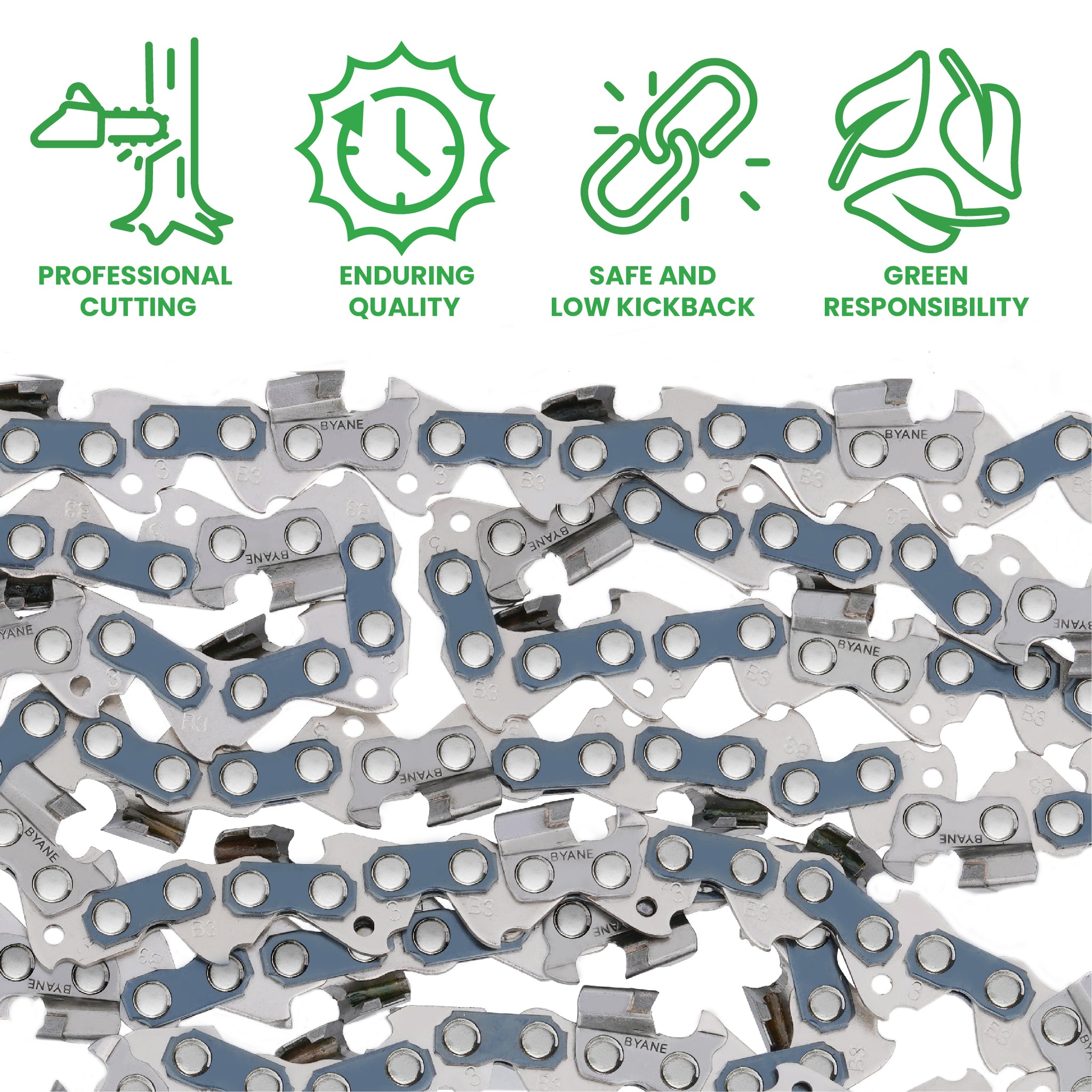 Carbide Chainsaw Chain 16 Inch, 3/8